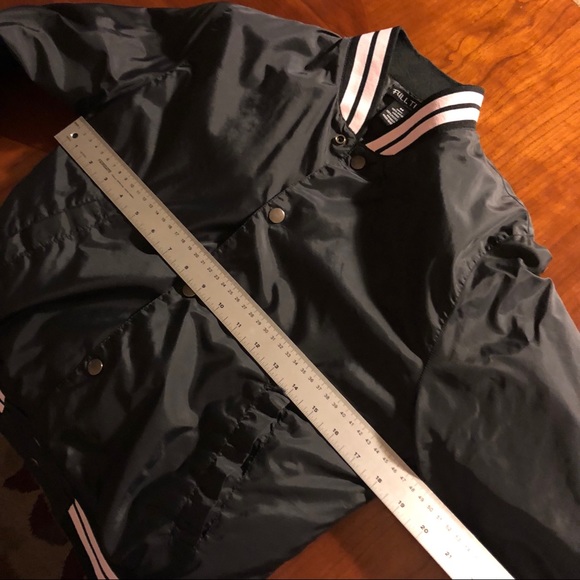 Full Tilt black pink trim bomber jacket size m - Picture 5 of 8